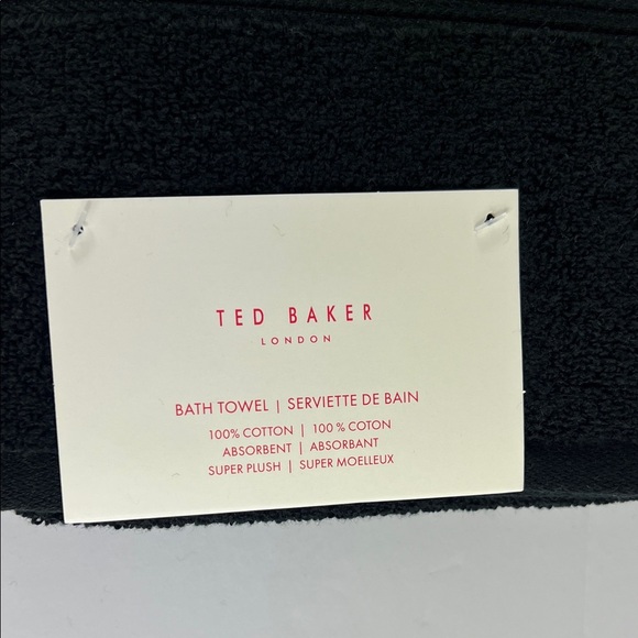 Ted Baker London Bath Towel Black Super Soft Plush Luxury 100% Cotton NEW - Picture 2 of 6